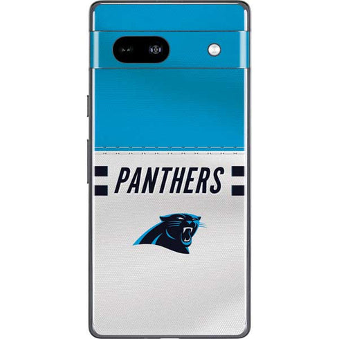 NFL Carolina Panthers White Striped Google Pixel 7a Skin